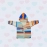 Happy Cultures | Beige Blue Hoodie Sweater | 3-4 Year