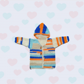 Happy Cultures | Beige Blue Hoodie Sweater | 3-4 Year