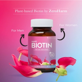 Zeroharm | Nano Biotin 30 MCG | For Hair, Skin And Nails | 180 Tablets