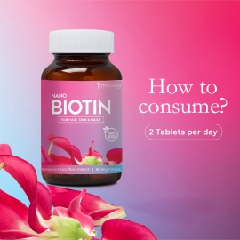 Zeroharm | Nano Biotin 30 MCG | For Hair, Skin And Nails | 180 Tablets