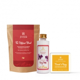 Jivisa | Skin Care Trio - Tea, Body Milk and Soap - The Hibiscus Blend