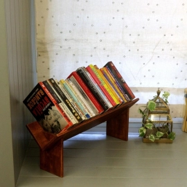 Barish Handcrafted Decor Book Rack Wooden Table Top | Firewood
