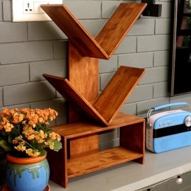 Barish Handcrafted Decor Book Stand | Firewood