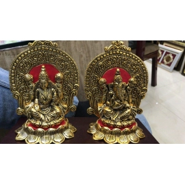 Laxmi Ganesh Set Idol Showpiece | Metal Gold Plated colour Lakshmi Ganesha Idols for Diwali Gifts Puja