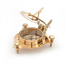 Brass Nautical Sun Dial Compass And Vernier Scale Golden | Size 3.5 Inch