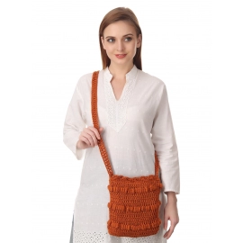 Happy Cultures | Bronze Crocheted Messenger Bag | Handcrafted