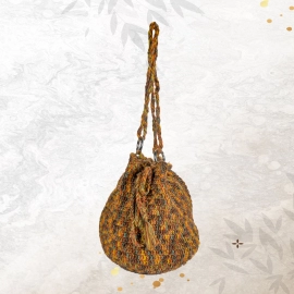 Happy Cultures | Bronze Multi Colour Tassel Potli Bag | Handcrafted