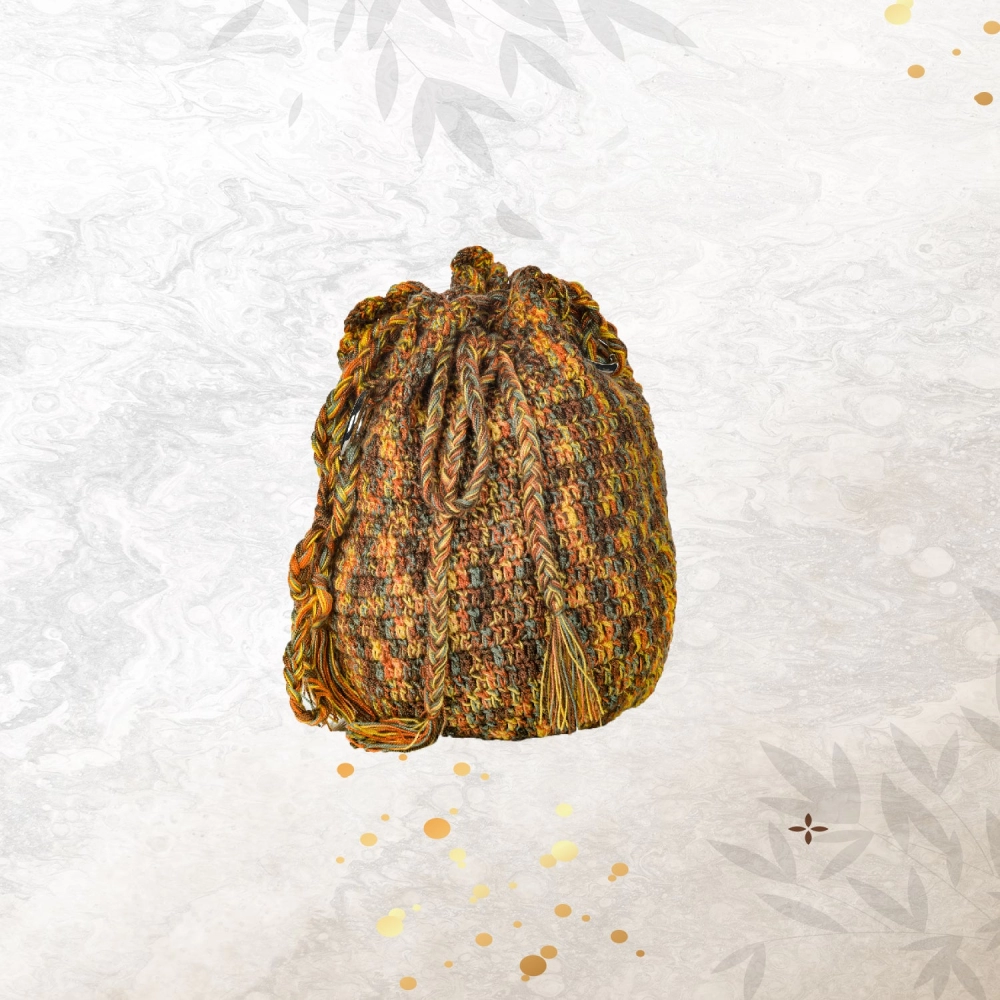 Happy Cultures | Bronze Multi Colour Tassel Potli Bag | Handcrafted