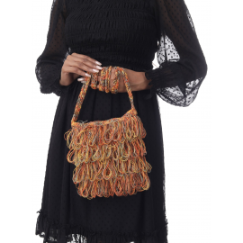 Happy Cultures | Bronze Multicolor Jhalar Crocheted Messenger Bag