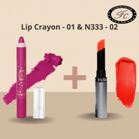 Ultra Matte Lip Crayon & Kiss Lip No Transfer Lipstick ( Combo Buy Lip Crayon and get Lipstick Free) 
