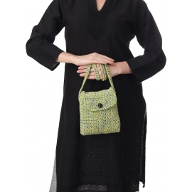 Happy Cultures | Canary Blue Crocheted Sling Bag 