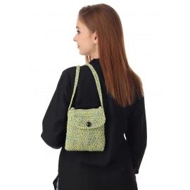 Happy Cultures | Canary Blue Crocheted Sling Bag 