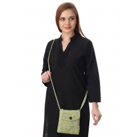 Happy Cultures | Canary Blue Crocheted Sling Bag 