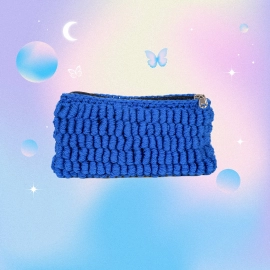 Happy Cultures | Cerulean Crocheted Pouch | Handcrafted