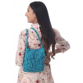 Happy Cultures | Cerulean Multicolor Crocheted Messenger Bag | Handcrafted