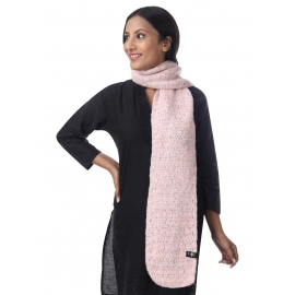 Happy Cultures Charming Pastel Pink Crocheted Scarf | Handmade