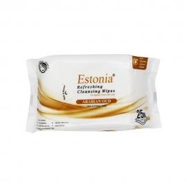 Estonia Refreshing Cleansing Wipes | For Eyelid, Face and Lips | 25pcs | Arabian Oud