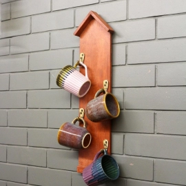 Barish Handcrafted Decor Coffee Mug Holder For Home Decor | Firewood