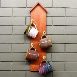 Barish Handcrafted Decor Coffee Mug Holder For Home Decor | Firewood