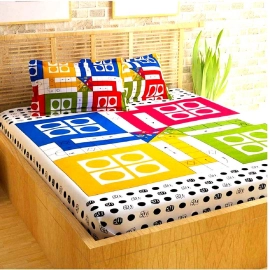 Comfortable Cotton Sanganeri Jaipuri Printed Double Bedsheet With Two Pillow Covers