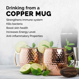 Auric | Copper Mug  For Drinking Purpose | 450ml