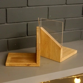 Barish Handcrafted Decor Book Ends Part Wood | Rubberwood