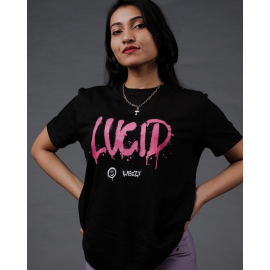 Lucid | Women's Regular Fit 100% Cotton T-shirt | Black