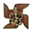 Metal Wall hanging Ganesha Placed On Swastik Decorative Showpiece 