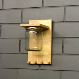 Barish Handcrafted Decor Wall Key Holder Jar Planter | Wall Mount Wooden Key Holder for Home Decor | Rubberwood