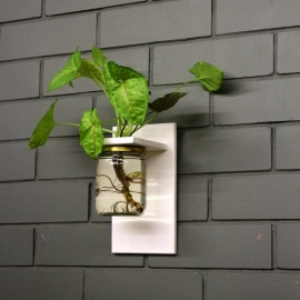 Barish Handcrafted Decor Wall Mounted Planter | Single Jar | White