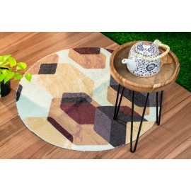 Sleepcosee | COSEE Door Mat Designer Round | White-Yellow