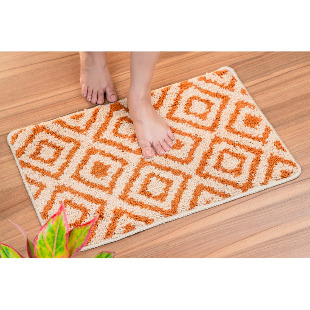 Sleepcosee | COSEE Door Mat Diamond | Orange-White