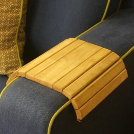Barish Handcrafted Decor Couch Caddy | Flexible | Rubberwood