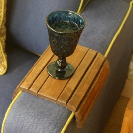 Barish Handcrafted Decor Couch Caddy | Flexible | Walnut