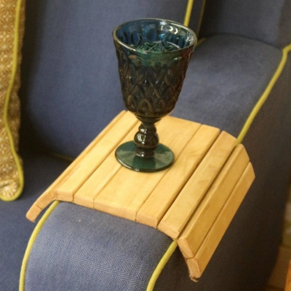 Barish Handcrafted Decor Couch Caddy | Flexible | Rubberwood