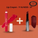 Ultra Matte Lip Crayon & Kiss Lip No Transfer Lipstick ( Combo Buy Lip Crayon and get Lipstick Free)