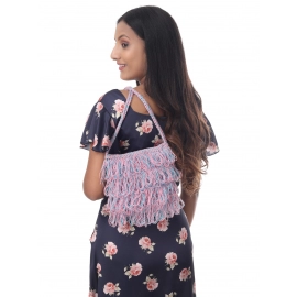 Happy Cultures | Jhalar Crocheted Messenger Bag | Fluoro Blue, Pink