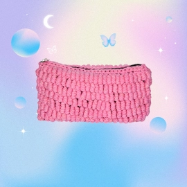 Happy Cultures | Rose Pink Crocheted Pouch | Handcrafted
