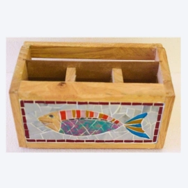 Barish Handcrafted Decor Cutlery Holder (Glass Mosaic) | Style 3