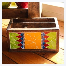 Barish Handcrafted Decor Cutlery Holder (Glass Mosaic) | Style 3