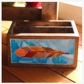 Barish Handcrafted Decor Cutlery Holder (Glass Mosaic) | Style 2