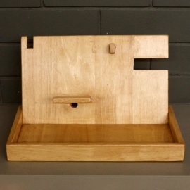 Barish Handcrafted Decor Desk Mobile Stand | Rubberwood