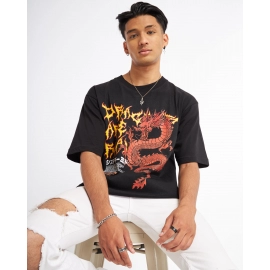 Dragons Are Real | Men's Oversized Stretchable T-shirt | White