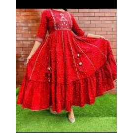 Elegant Rayon Self Design Kurta For Women | Red