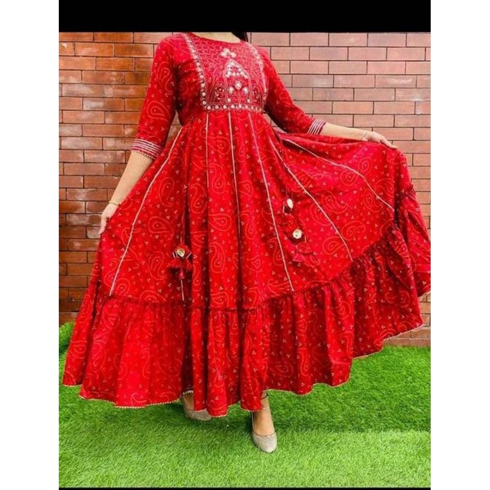 Elegant Rayon Self Design Kurta For Women | Red