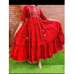 Elegant Rayon Self Design Kurta For Women | Red