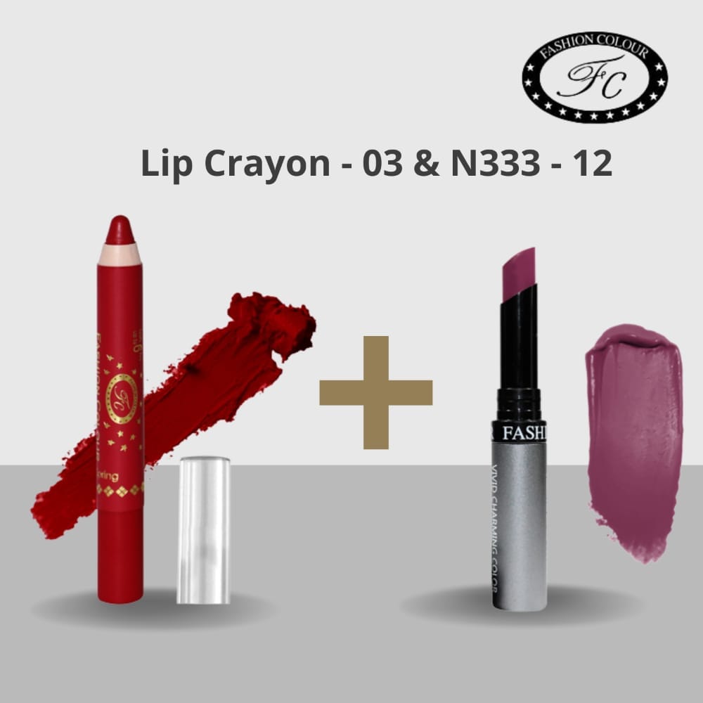 Ultra Matte Lip Crayon & Kiss Lip No Transfer Lipstick ( Combo Buy Lip Crayon and get Lipstick Free) 
