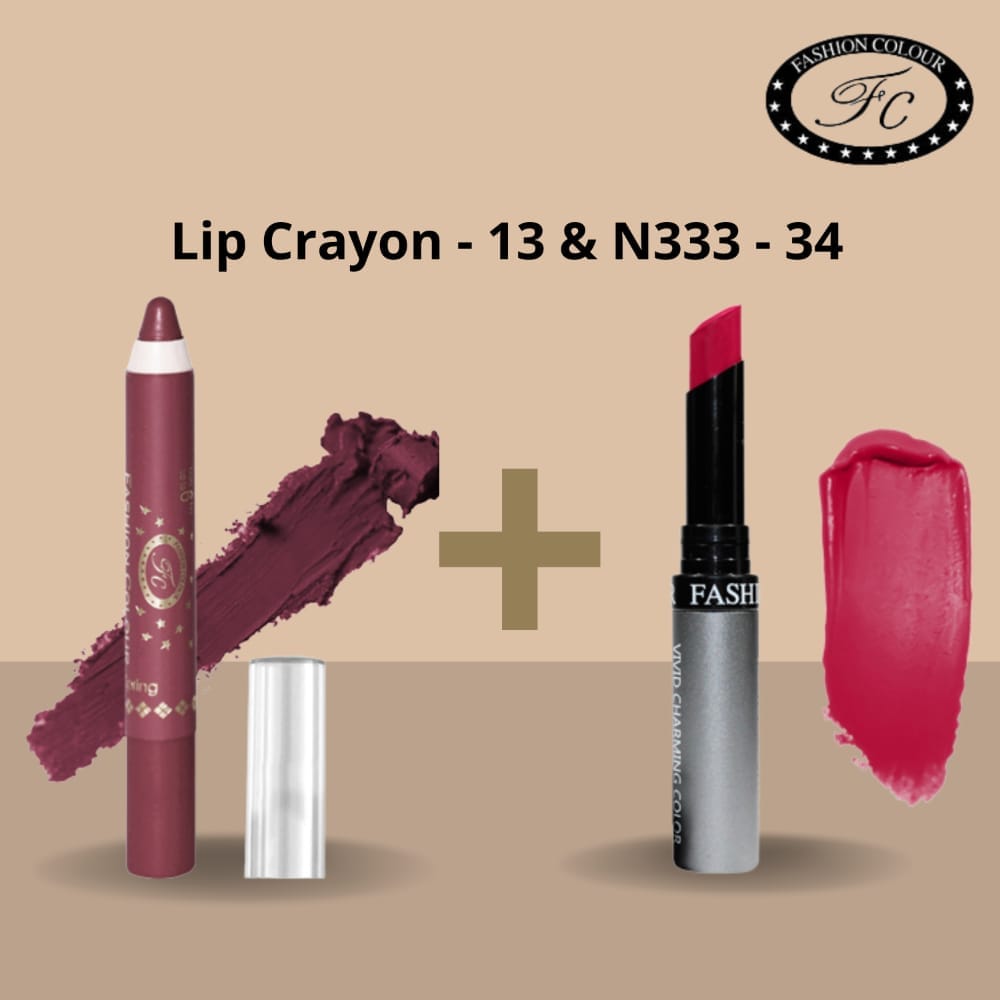 Ultra Matte Lip Crayon & Kiss Lip No Transfer Lipstick ( Combo Buy Lip Crayon and get Lipstick Free) 