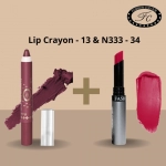 Ultra Matte Lip Crayon & Kiss Lip No Transfer Lipstick ( Combo Buy Lip Crayon and get Lipstick Free) 