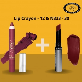 Ultra Matte Lip Crayon & Kiss Lip No Transfer Lipstick ( Combo Buy Lip Crayon and get Lipstick Free)